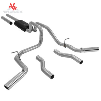 Complete stainless steel Flowmaster Force II cat-back exhaust kit with Super 50 muffler SKU 817492