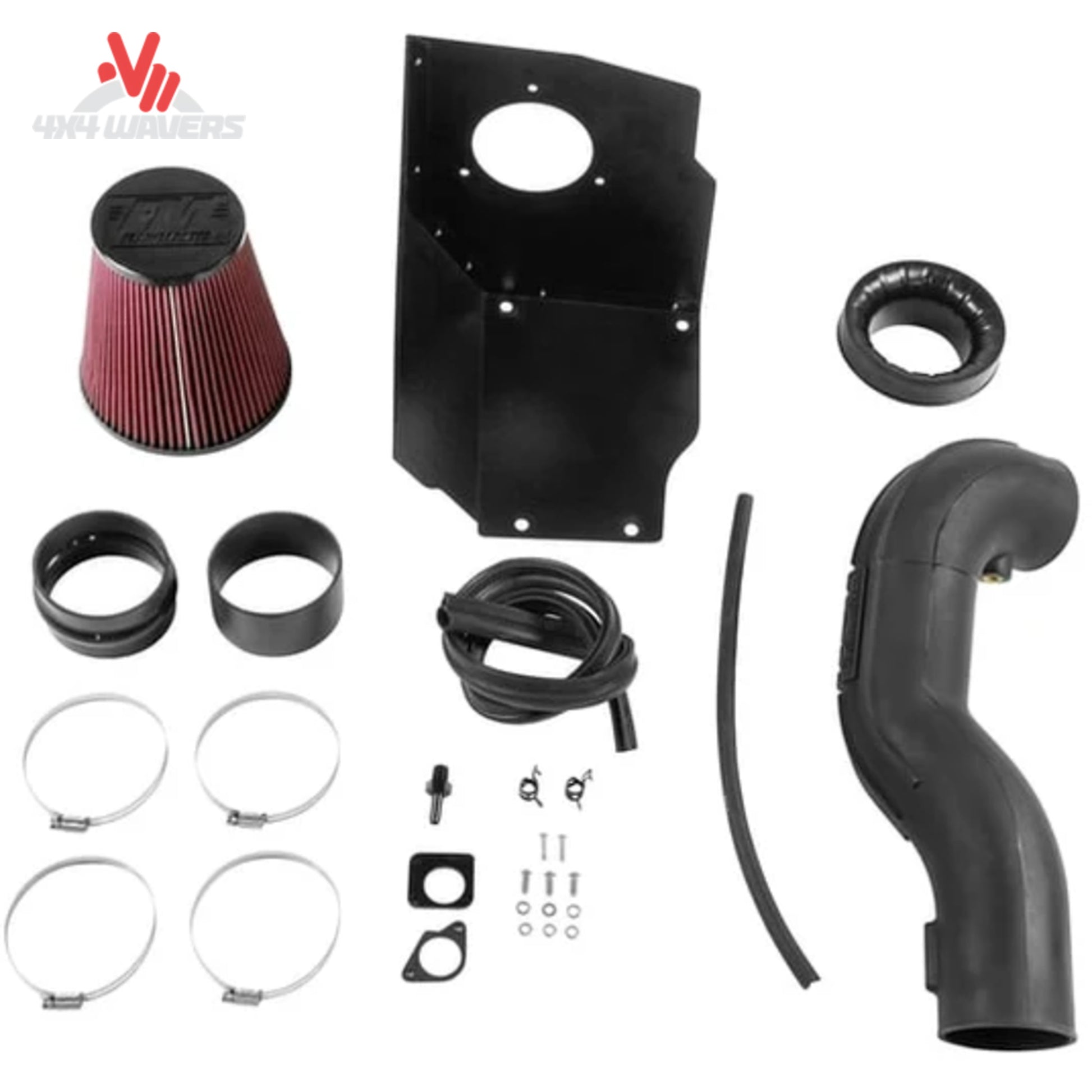 Complete installation hardware kit with anodized fittings for Delta Force intake SKU 615120