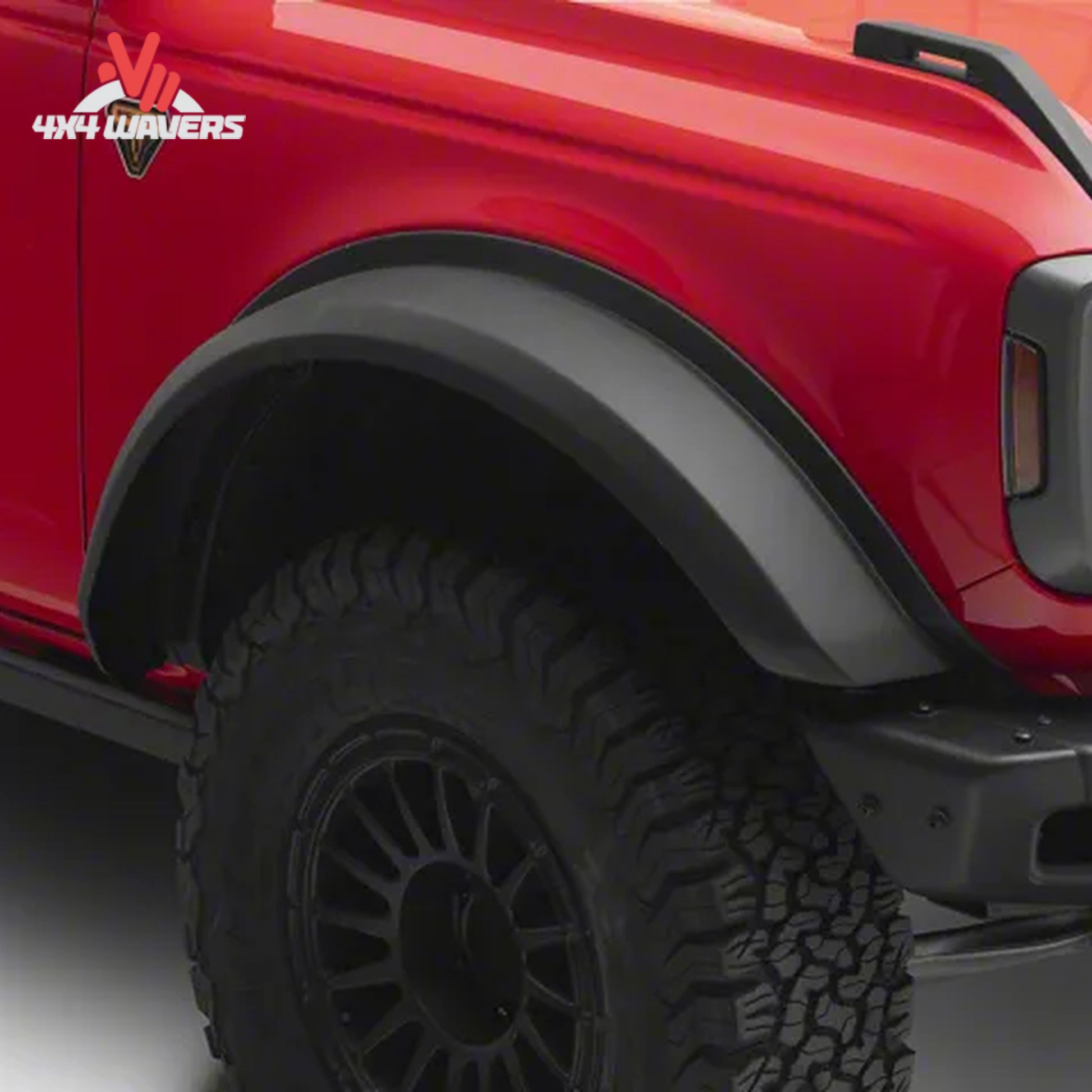 Bronco 4-door showing extended wheel coverage from Air Design wide fender flares