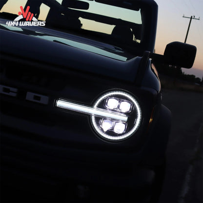 Installed AlphaRex NOVA LED headlights on Ford Bronco