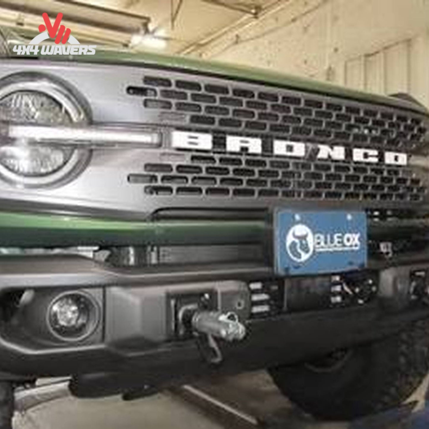 Blue Ox BX2692 installed on Ford Bronco factory bumper