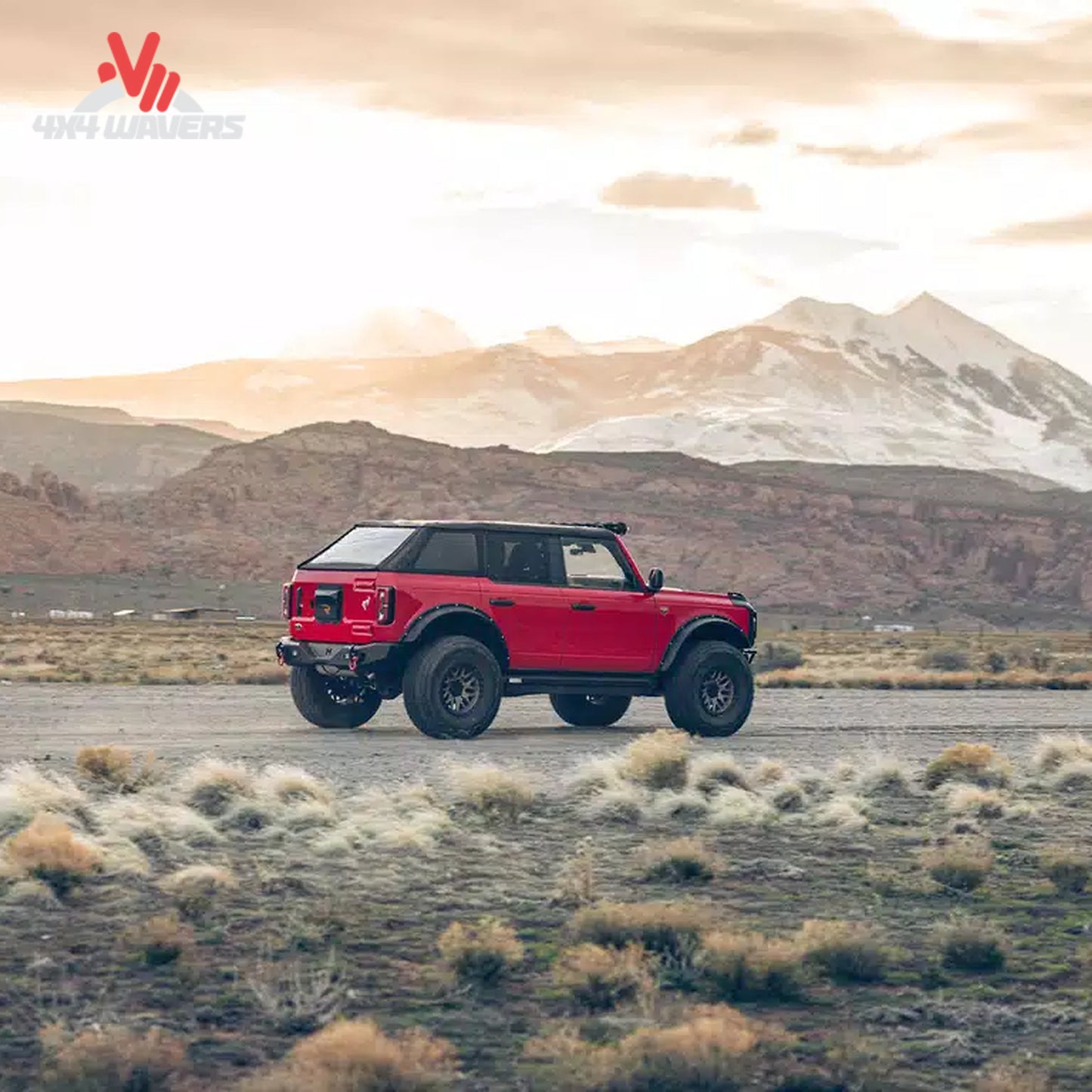 Ford Bronco with Havoc EVOC fender flares on off-road terrain