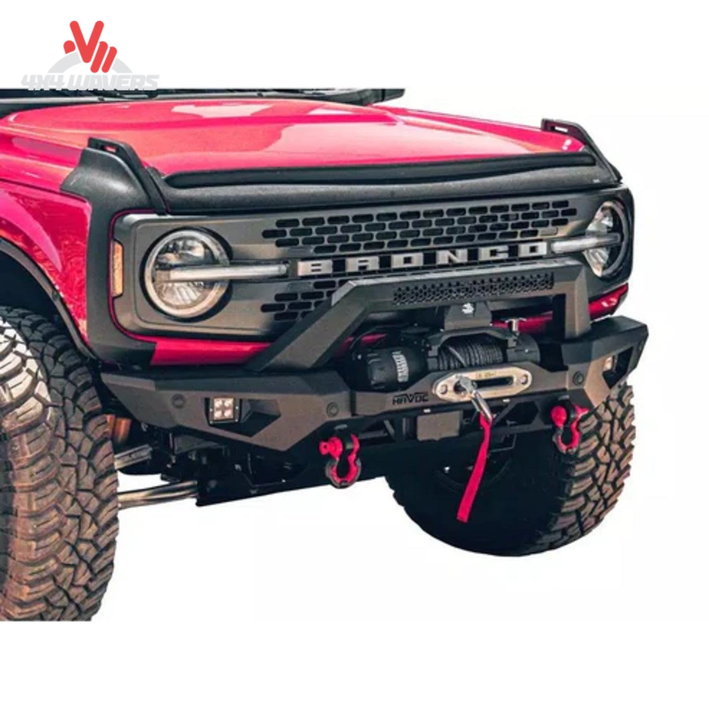 Ford Bronco with Havoc Steel Bender winch bumper on off-road terrain