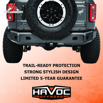 Ford Bronco with Havoc Steel Bender rear bumper off road