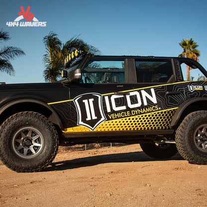 Ford Bronco suspension upgraded with ICON billet upper control arms for improved caster and articulation