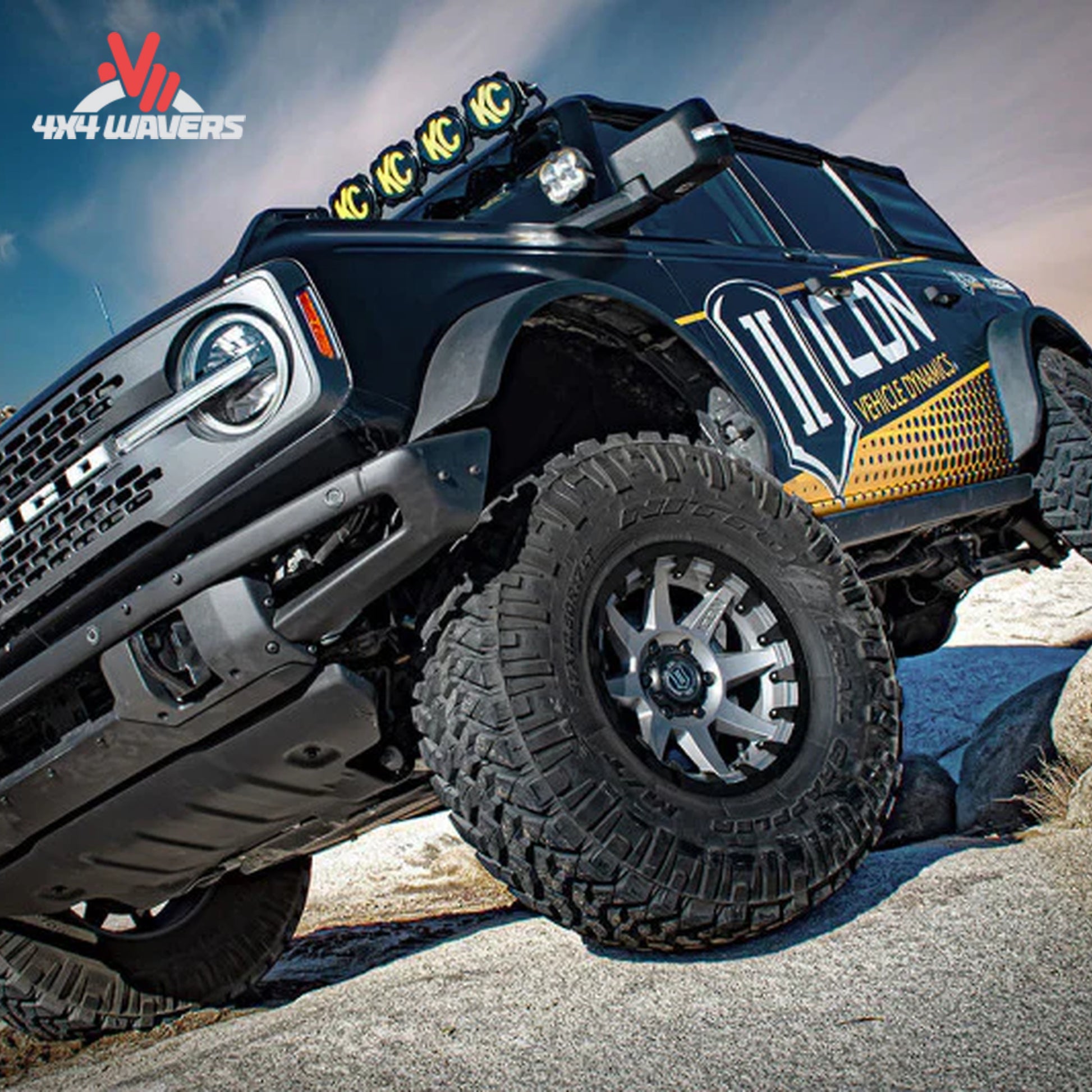 Ford Bronco upgraded with ICON 2.5 VS IR adjustable front coilovers for off-road capability