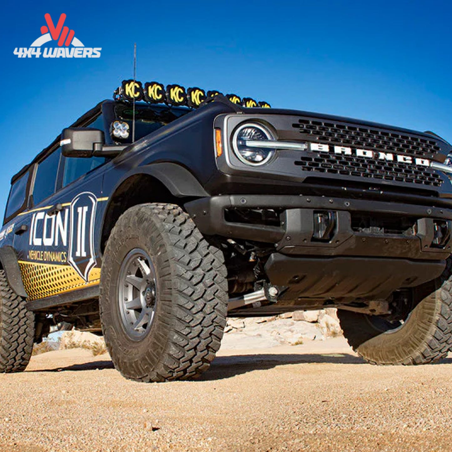 Ford Bronco upgraded with ICON 2.5 VS IR adjustable front coilovers for off-road capability