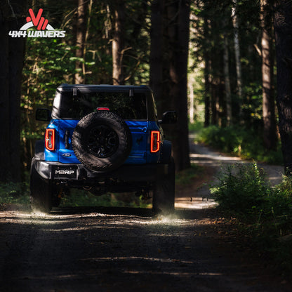Ford Bronco upgraded with MBRP Tour Profile high-clearance exhaust system for performance and overlanding