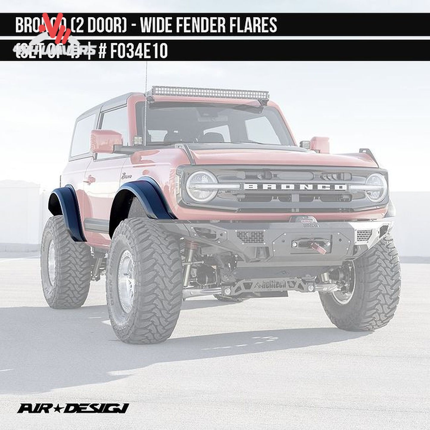 Ford Bronco 2-door Air Design fender flares front three-quarter view