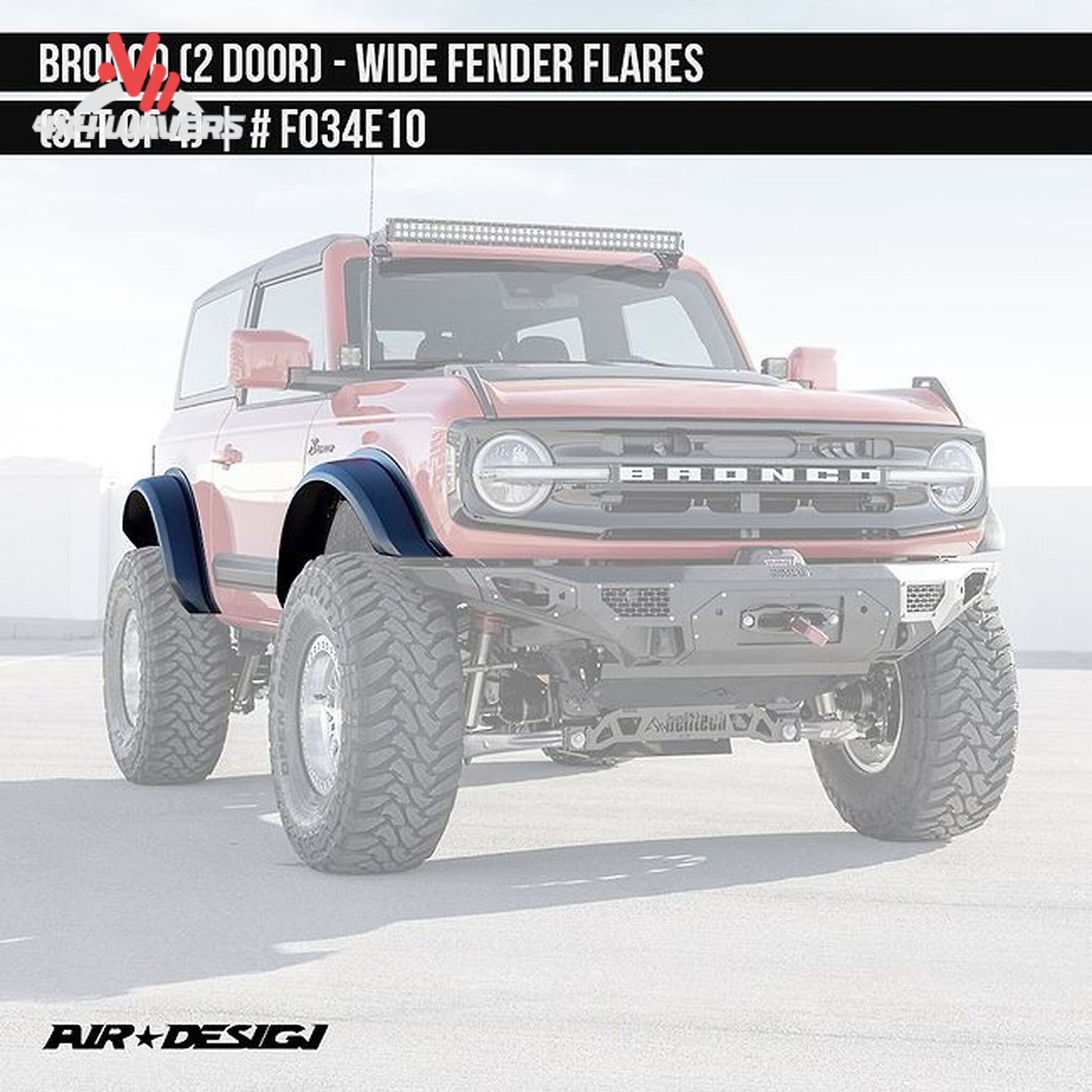Ford Bronco 2-door Air Design fender flares front three-quarter view