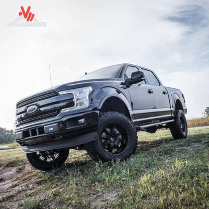 BDS 6-inch lift kit with NX2 shocks installed on a 15-20 Ford F-150 4WD pickup truck, showcasing lifted suspension and off-road readiness