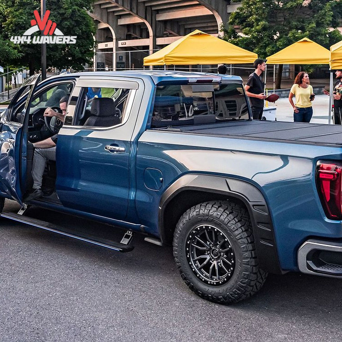 Husky DRT Style Fender Flares installed on a 2018-2020 Ford F-150, durable black fender flares for truck protection and style.