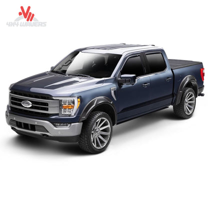 Husky DRT Style Fender Flares installed on a 2018-2020 Ford F-150, rugged black fender flares for truck protection.