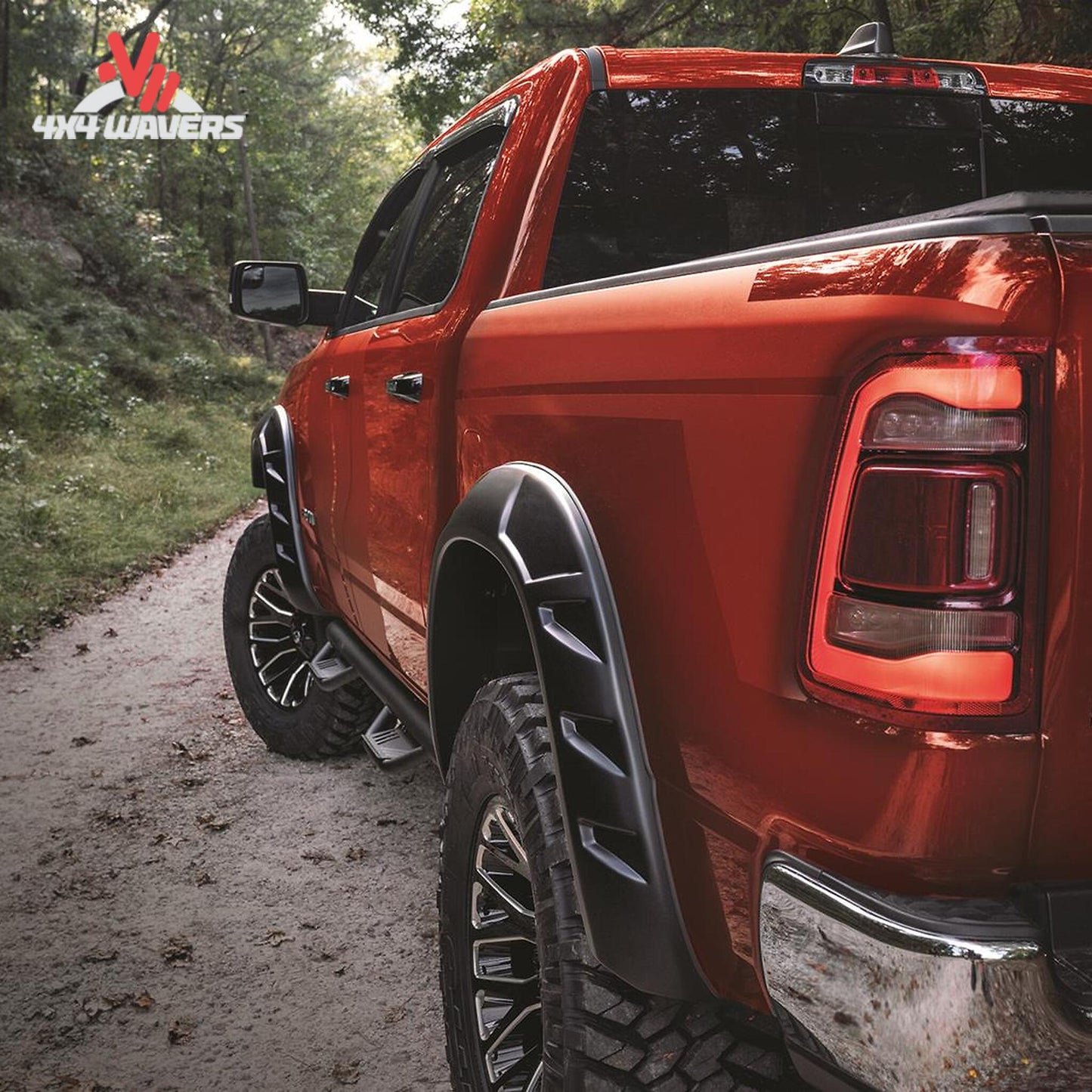 Husky DRT Style Fender Flares installed on a Ford F-150 truck, providing enhanced wheel arch protection and rugged style.