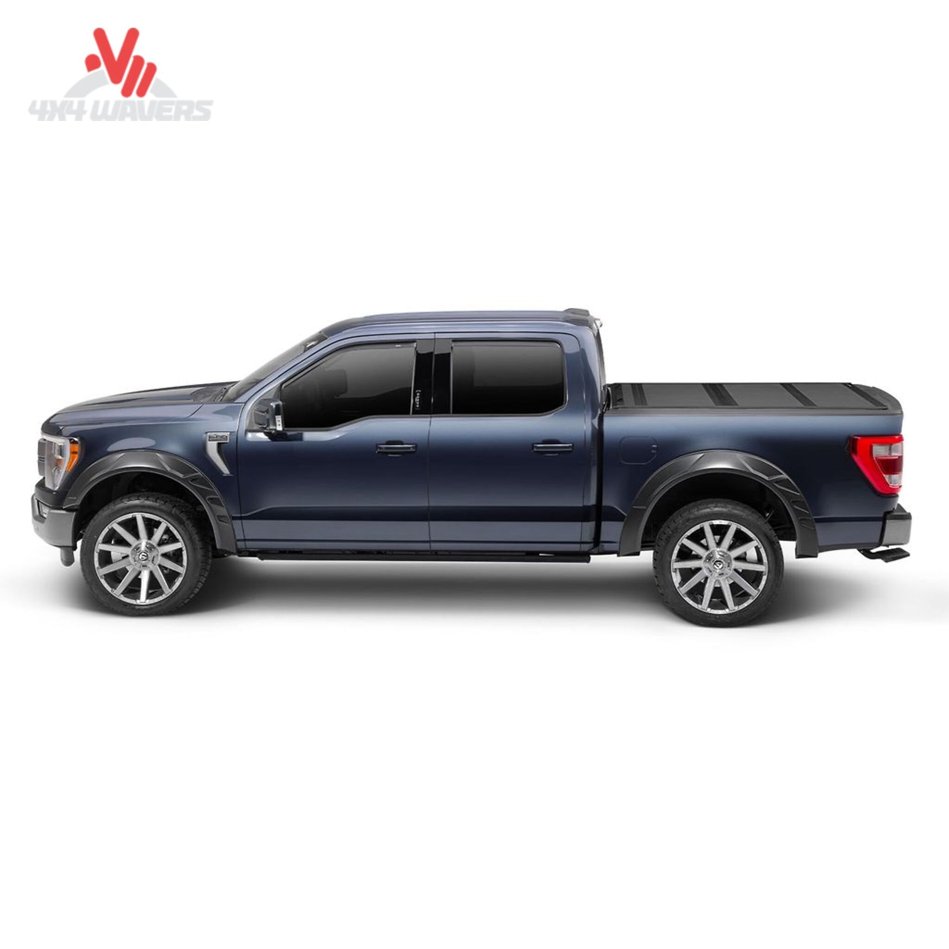 Ford F-150 with Husky DRT Style Fender Flares installed, featuring durable black plastic and a rugged design for enhanced protection.