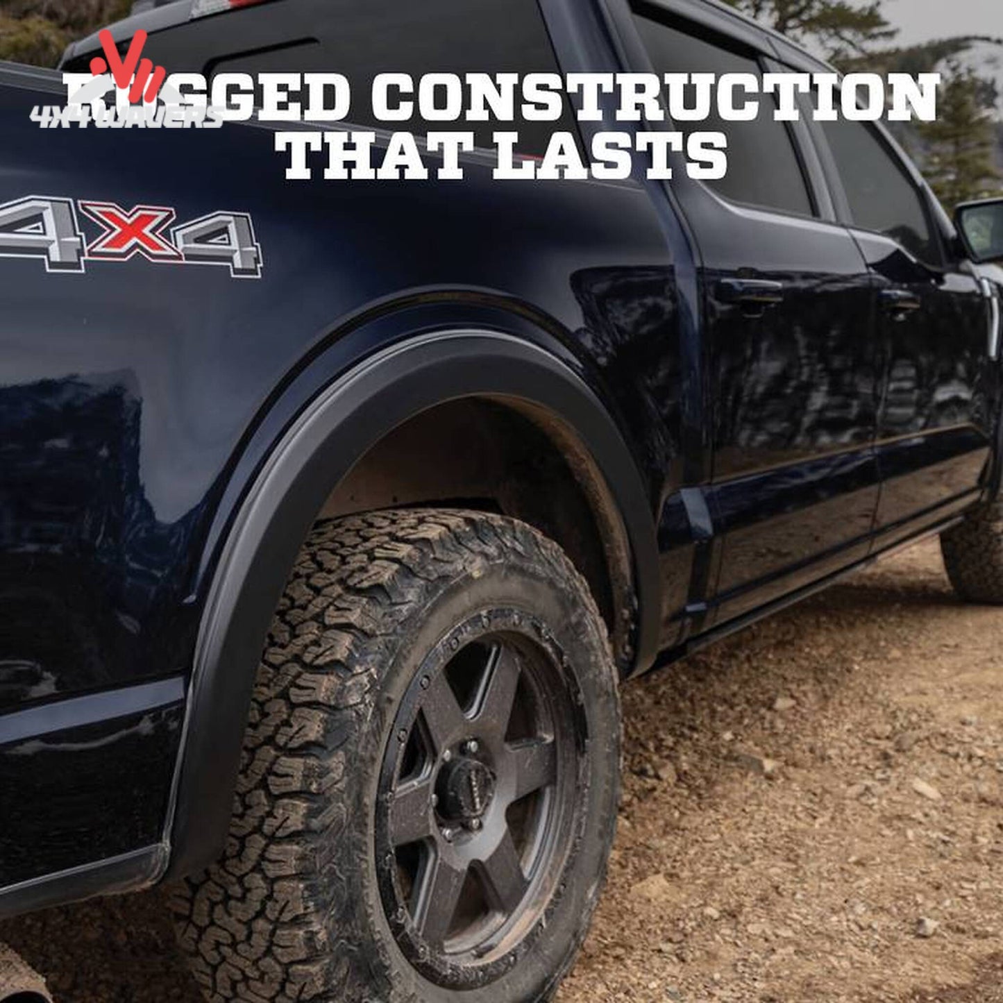 Husky OE Style Fender Flares installed on a 2021-2026 Ford F-150, durable black fender flares for enhanced truck protection.