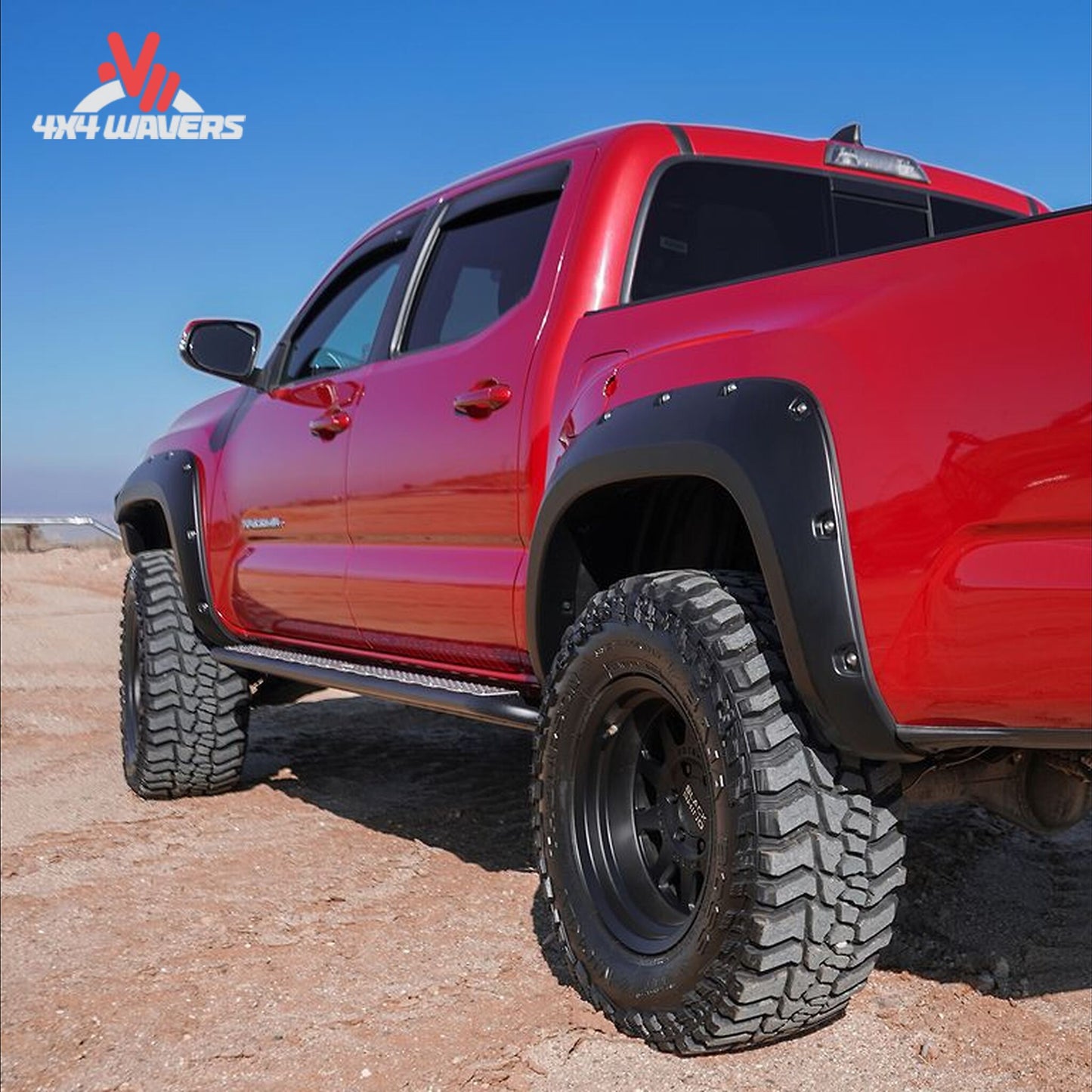 Husky Pocket Style Fender Flares installed on a 2009-2014 Ford F-150 truck, showcasing durable black plastic construction.