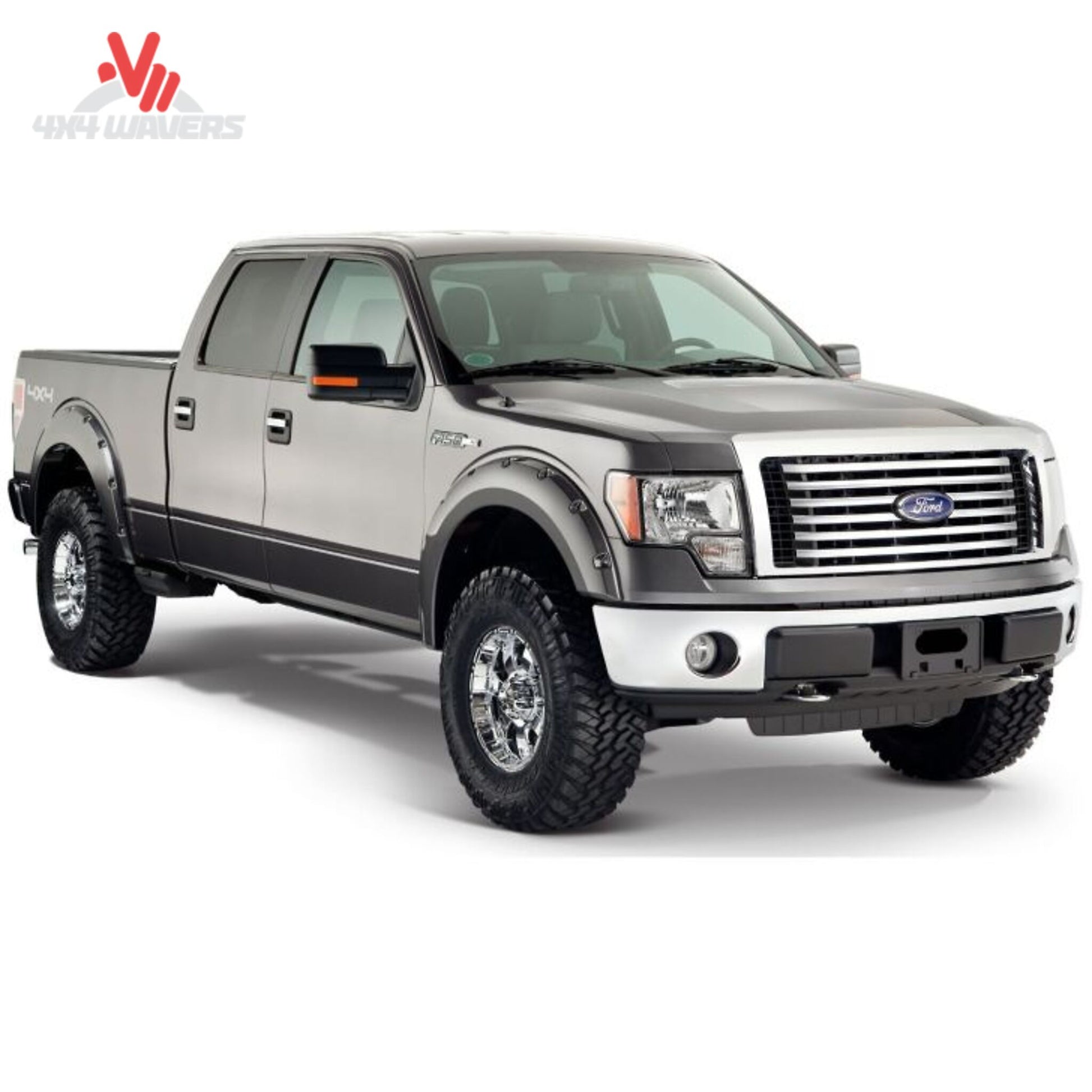 Husky Pocket Style Fender Flares installed on a 2015-2017 Ford F-150 truck, showcasing durable black plastic design.