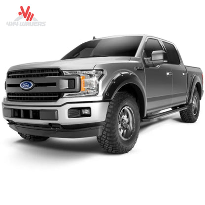 Ford F-150 with Husky Pocket Style Fender Flares installed, durable black fender flares designed for 2018-2020 models by Husky Liners