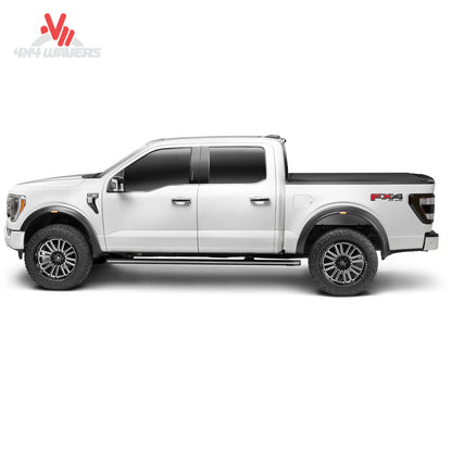 Husky RVL Style Fender Flares with integrated LED lights installed on a 2021-2026 Ford F-150 truck.