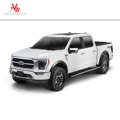 Husky RVL Style Fender Flares with integrated lights installed on a 2021-2026 Ford F-150 truck for rugged off-road look.