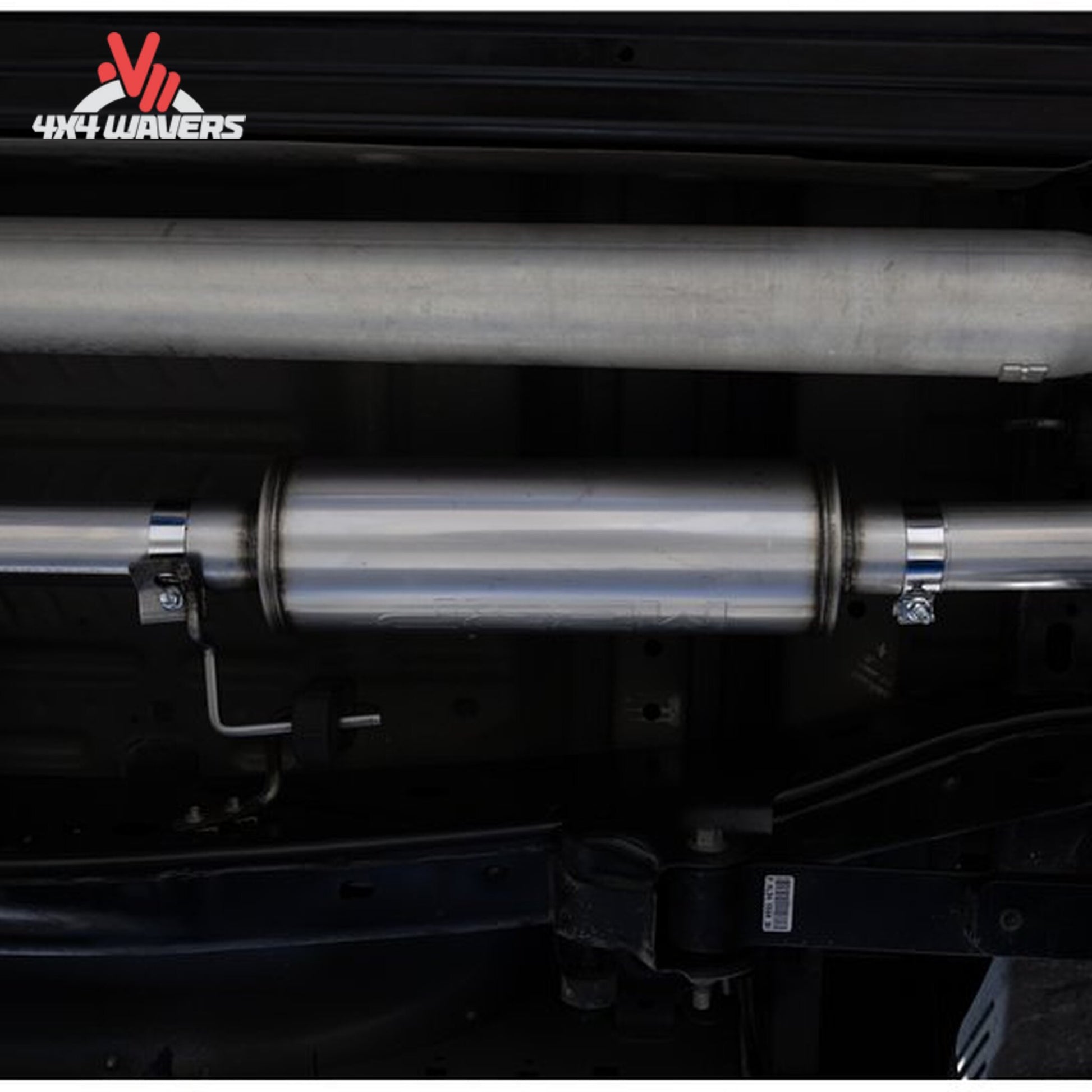 Ford F-150 with MBRP Armor Pro 3-Inch Cat-Back Exhaust system and polished dual side tips installed.