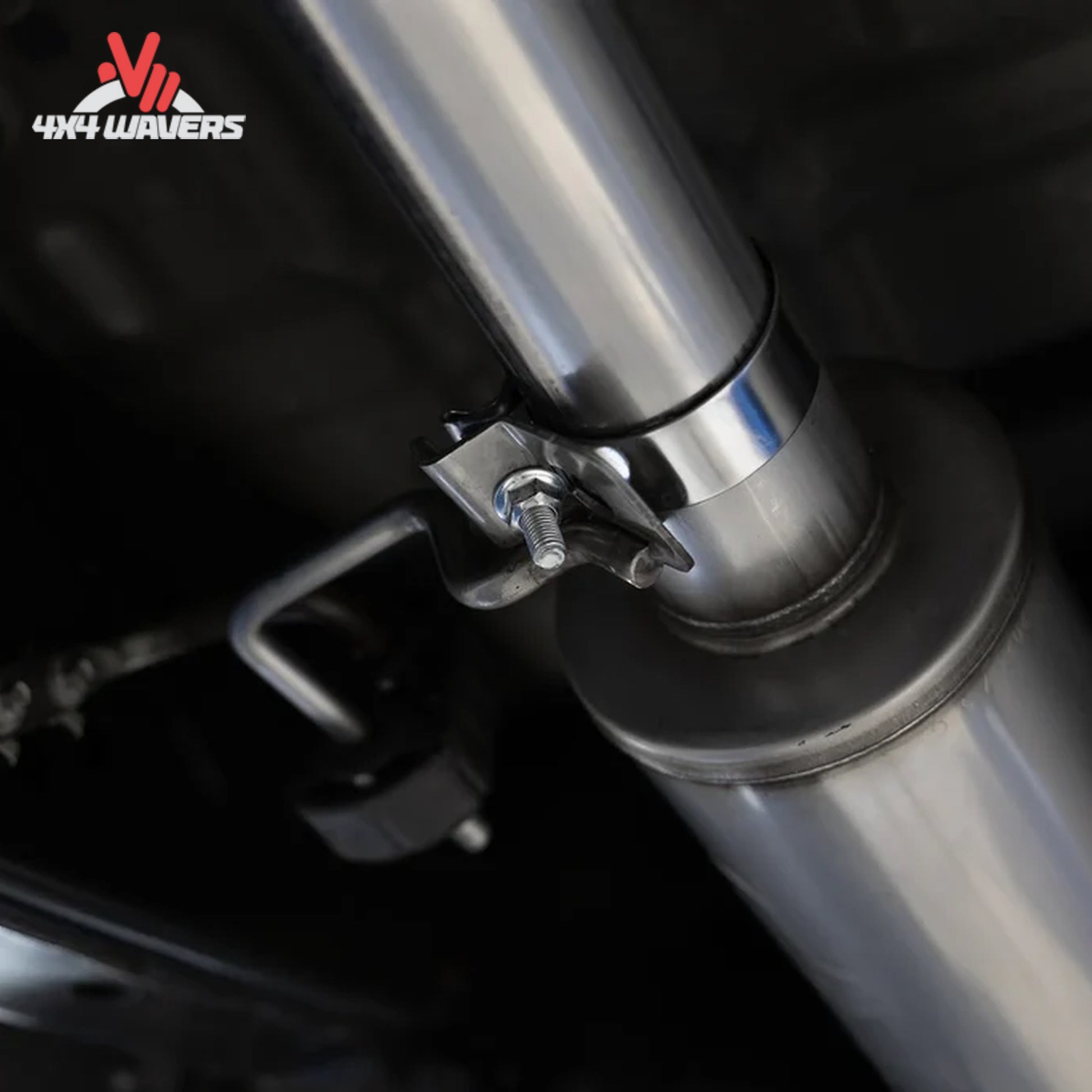 Ford F-150 with MBRP Armor Pro 3-inch cat-back exhaust system and polished dual side tips installed.