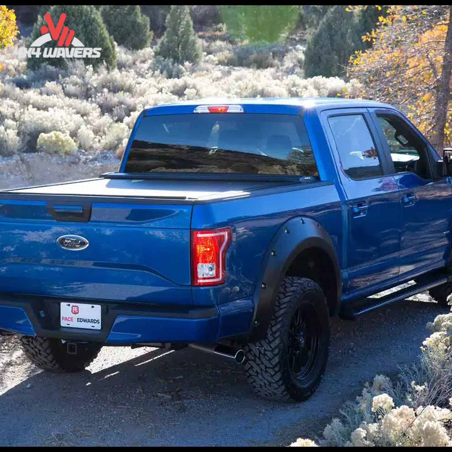 Ford F-150 with Pace Edwards Switchblade hard retractable tonneau cover installed on 6.5' bed, showcasing secure truck bed coverage.