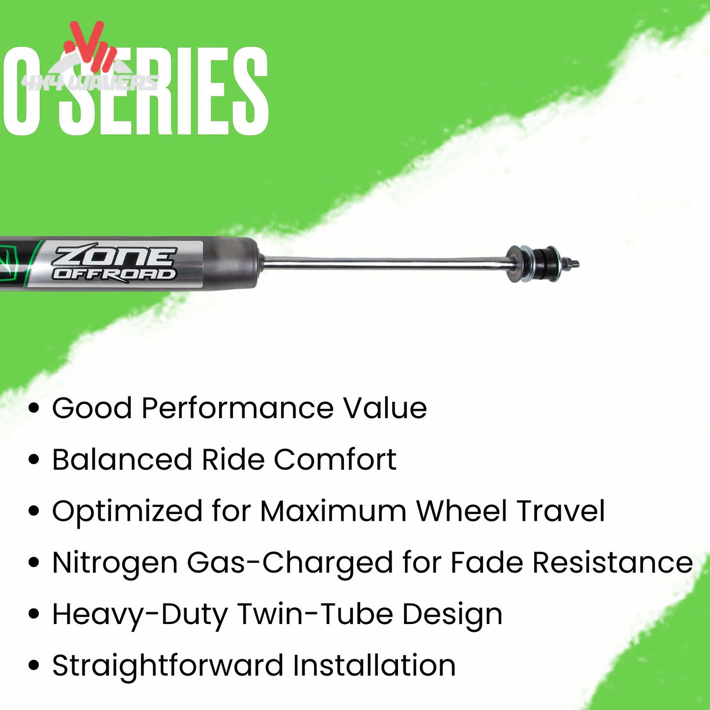 FOX 2.0 Adventure Series shocks included with Zone Offroad J15F lift kit