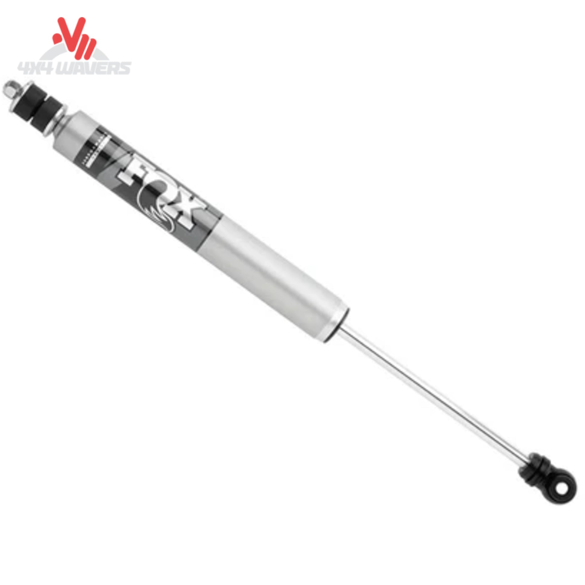 Primer plano del amortiguador de aluminio BDS Suspension FOX 2.0 IFP para elevación de 4 pulgadas en Jeep Wrangler JK y Toyota Tundra.