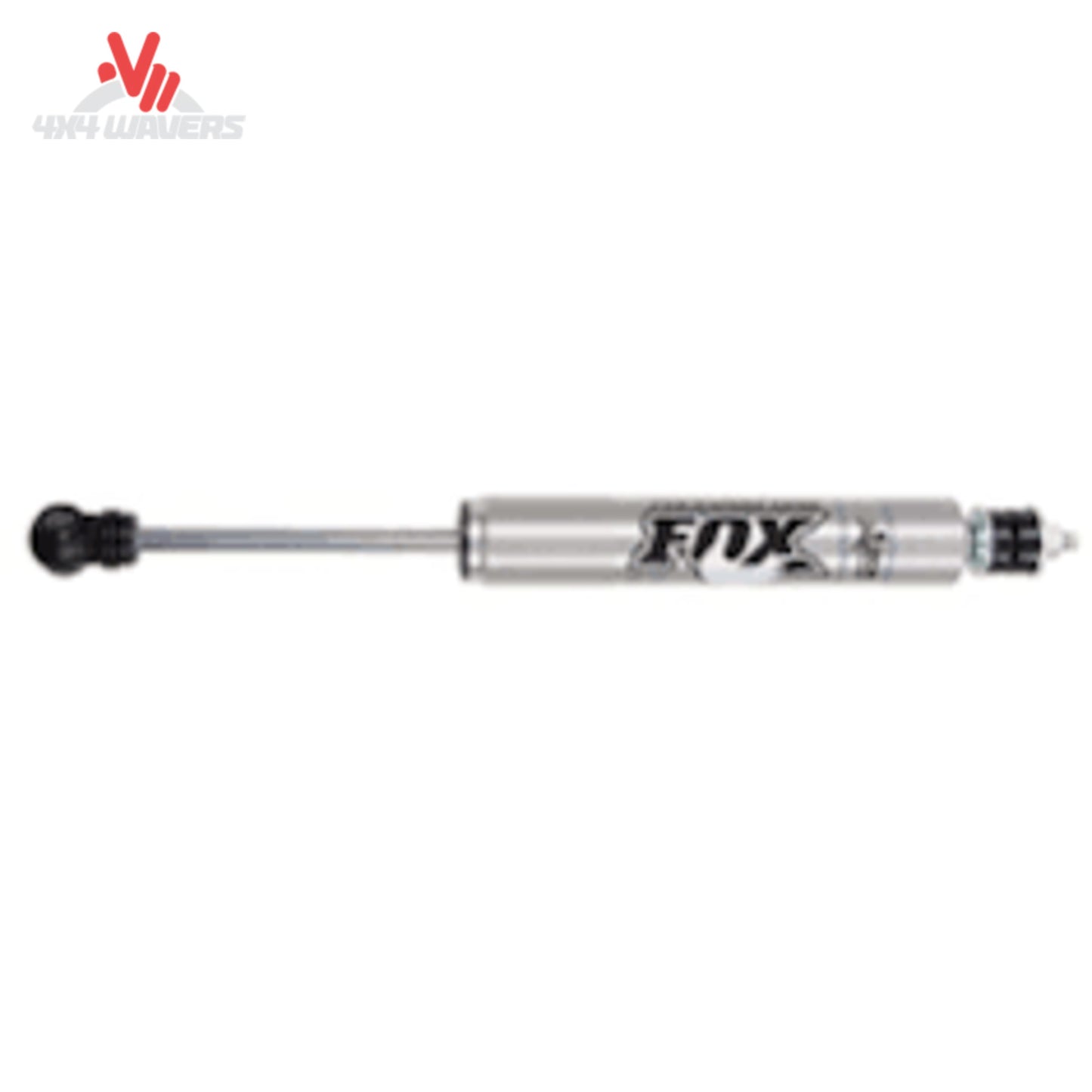 Close up of clear anodized aluminum body and heat treated alloy steel shaft on FOX shock SKU BDS98224719
