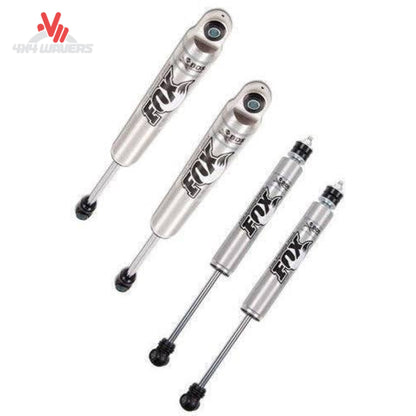 Close up of clear anodized aluminum body and heat treated alloy steel shaft on FOX shock SKU BDS98224759