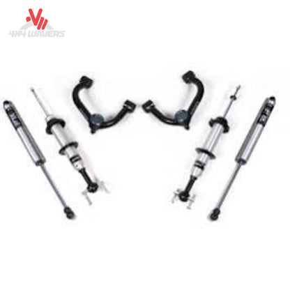 BDS FOX 2.0 Snap Ring IFP Front Strut for Ford F-150 4WD with 0-2 inch lift, chrome shaft detail, shock absorber component