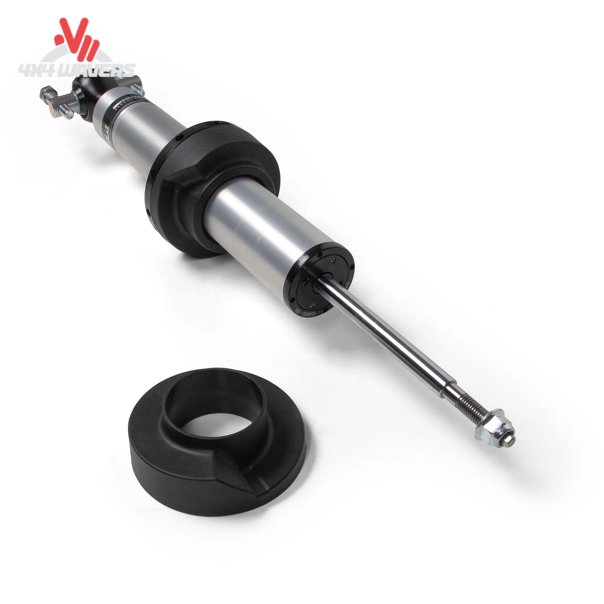 Close-up of FOX 6061-T6 aluminum coilover body designed for heat dissipation and corrosion resistance