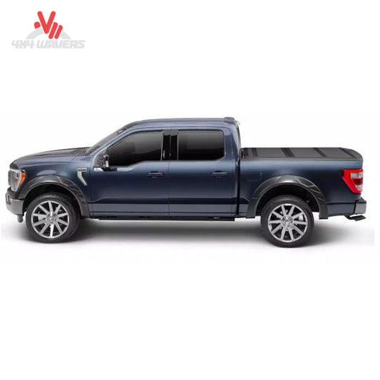 Side view of GMC Sierra 1500 truck showing 3 inch wide matte black Husky DRT tire flares SKU 2804946