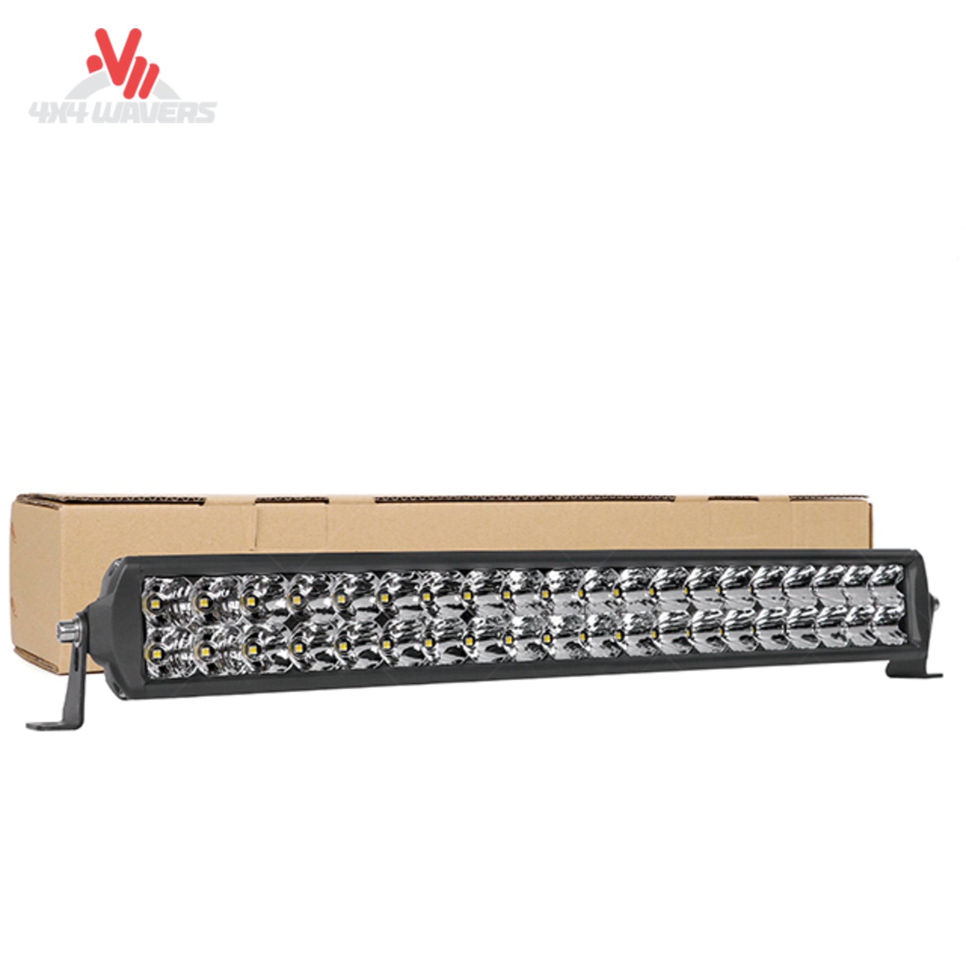 Barra de luz LED curva de doble fila de 20 pulgadas Go Performance, con haz combinado, diseñada para vehículos todoterreno, vista de frente.
