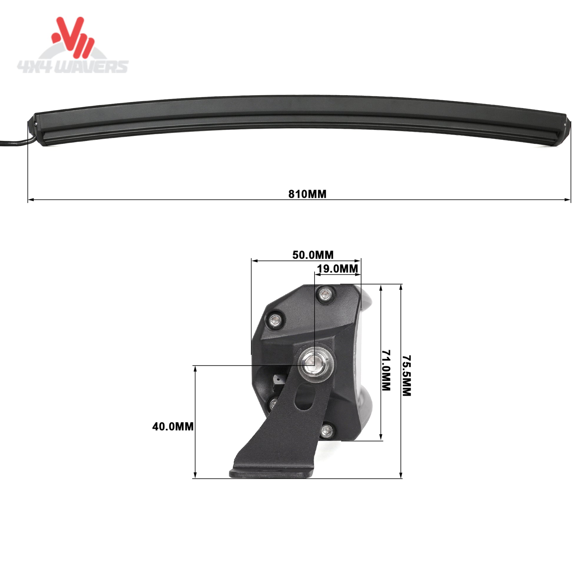 Go Performance L3 barra de luz LED curva de 30 pulgadas con dos filas y haz combinado SAE, diseñada para uso todoterreno y al aire libre.