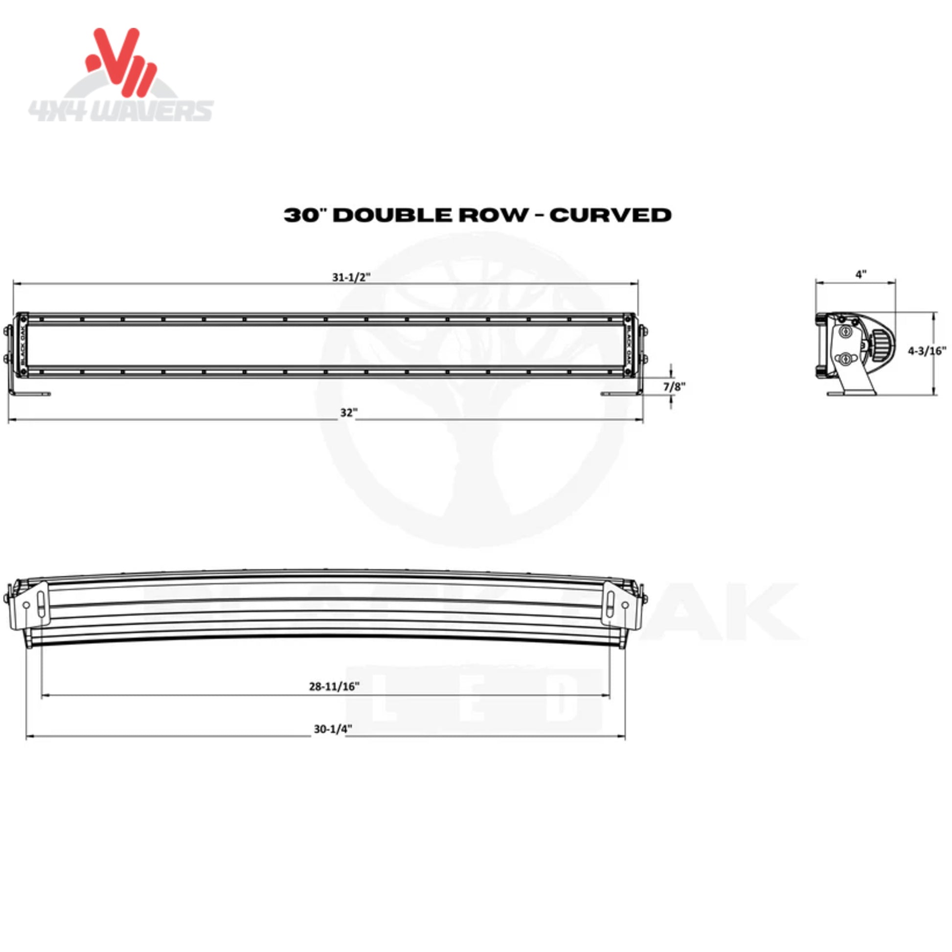 Go Performance barra de luces LED de doble fila de 30 pulgadas con haz combinado, montada en vehículo todoterreno para mayor visibilidad nocturna.
