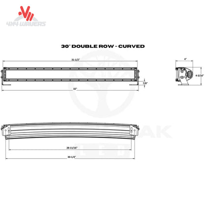 Go Performance barra de luces LED de doble fila de 30 pulgadas con haz combinado, montada en vehículo todoterreno para mayor visibilidad nocturna.