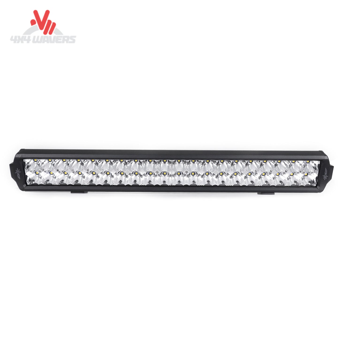 Barra de luz LED Go Performance L6 de 20 pulgadas, de doble fila, vista frontal con opciones de haz puntual y amplio, iluminación todoterreno para vehículos.