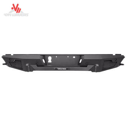 Go Rhino BR20.5 heavy-duty rear bumper in textured black installed on a 2021-2026 Ford F-150 pickup truck.