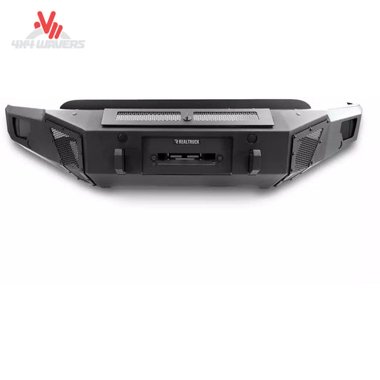 Go Rhino BR6 winch-ready front bumper in textured black on a 2018-2020 Ford F-150 pickup truck.
