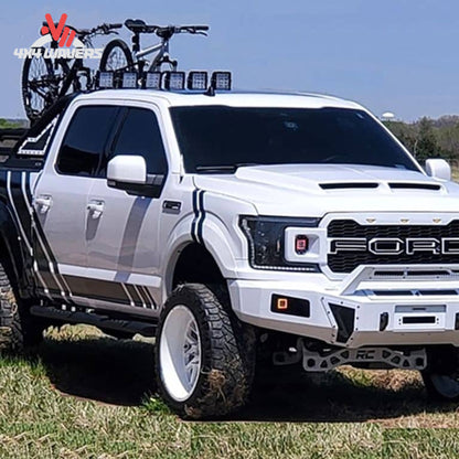 Go Rhino BR6 Winch-Ready Front Bumper for 2021-2023 Ford F-150 in textured black, featuring rugged bumper design