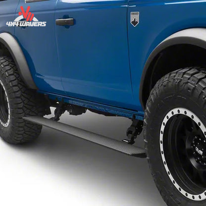 Extended Go Rhino E1 running board showing full-width anti-slip stepping surface