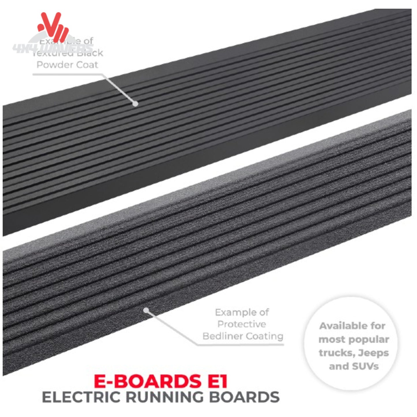 Go Rhino E1 electric running boards for 2021-2026 Ford Bronco 2-door