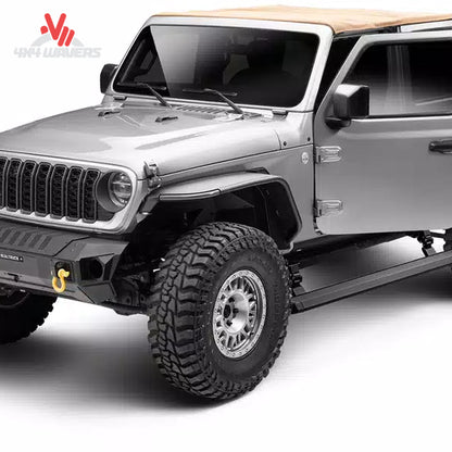 Go Rhino E1 estribos eléctricos con iluminación LED para Jeep Wrangler JL 4 puertas 2018–2025, con diseño de escalón resistente.