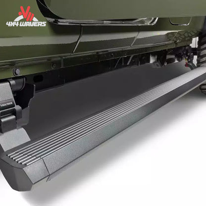 close-up de la superficie texturizada del estribo eléctrico para Jeep Gladiator JT