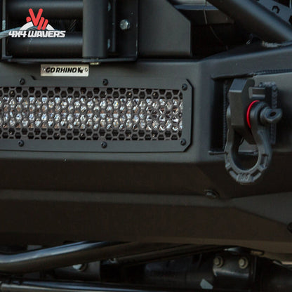 Go Rhino Rockline placa protectora delantera para Jeep Wrangler JL 2018–2025, protector de motor de acero para protección todoterreno.