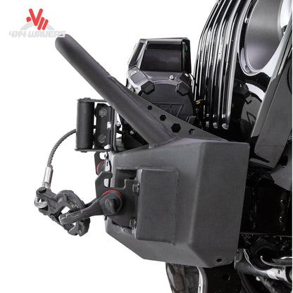 Parachoques Winch Stubby Rockline de Go Rhino para Jeep Wrangler JK/JL y Gladiator JT con soporte para instalar el winch.