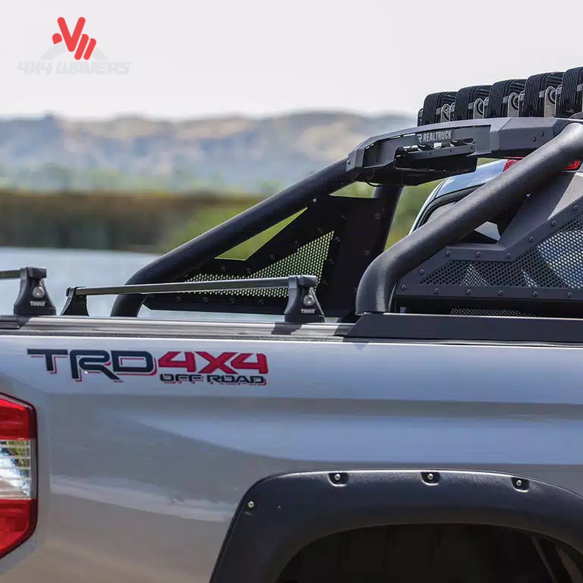 Go Rhino Sport Bar 2.0 bed-mounted roll bar for 2015-2026 Ford F-150 in textured black, mounted on truck bed.